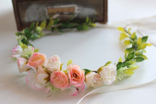 Bogna kwiatowy, komunijny wianek na głowę, rozmiar uniwersalny