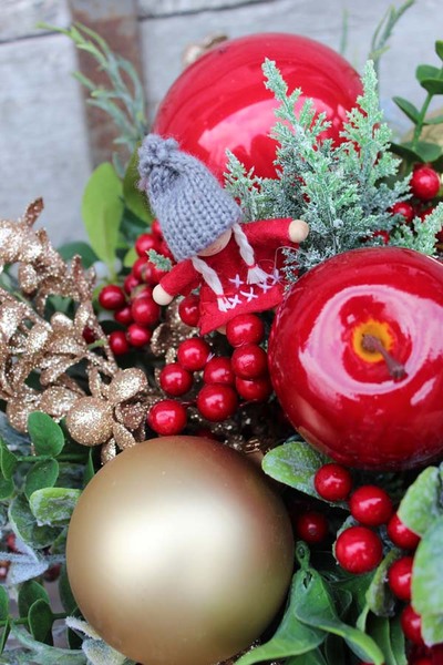 box świąteczny / stroik Kraina Zimy wys.48cm 