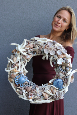 atrakcyjny marynistyczny wianek Blue Sea 2, śr.45cm