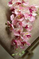 gałązka kwiatowa, drobny sztuczny storczyk / orchidea Różowy, 1 szt, dł.74cm