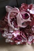 różowo-fioletowa Hortensja wianek na drzwi, śr.25cm 