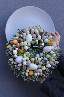 stroik wielkanocny na talerzu z jajem Renallo, śr.40cm 