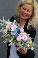 atrakcyjna wielkanocna kompozycja / stroik, Green Canoe Pastels, dł.35cm 