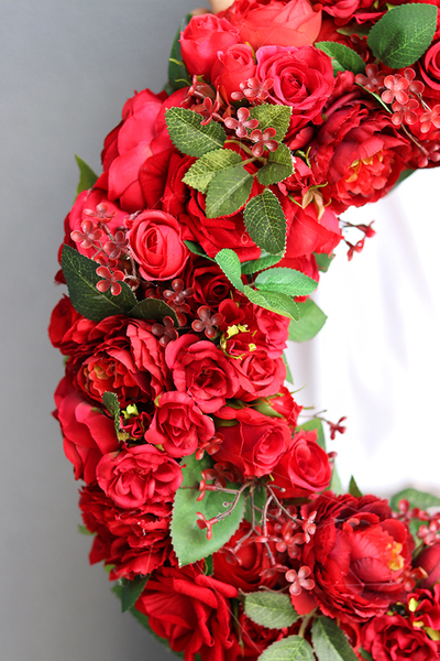 bogaty czerwony wianek, Red in Fire, śr.45cm