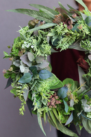 Greeno, zielony wianek ze sztucznych roślin, śr.40cm 