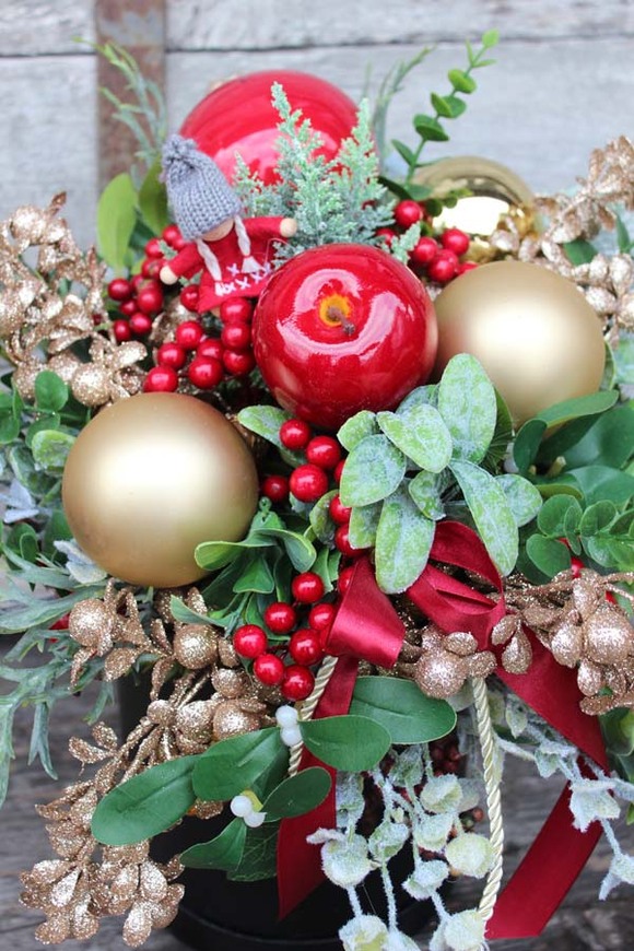 box świąteczny / stroik Kraina Zimy wys.48cm 