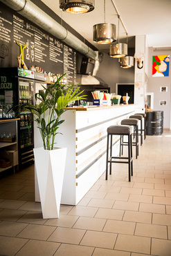 Rossa donica biel z wewnętrzną półką 38x75cm