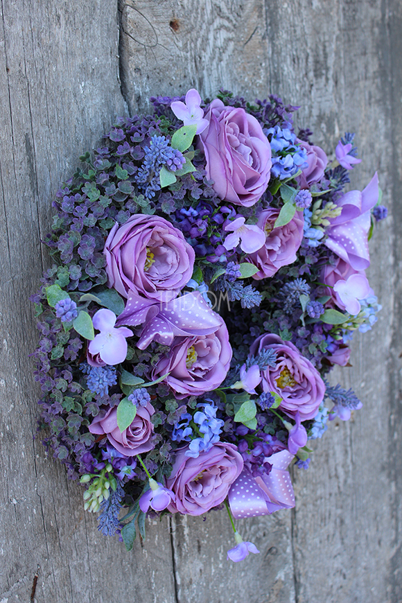 dekoracyjny wianek Różany Fiolet, śr.30cm