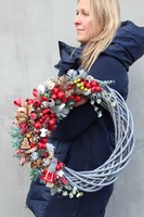 Christmas Joy, dekoracyjny wianek na drzwi śr.43cm