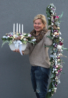 girlanda & stroik świąteczny, Fioletowa Wigilia, komplet dekoracji