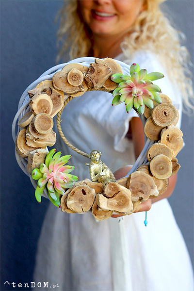 In The Jungle, egzotyczny marynistyczny wianek z małpką, śr.26cm