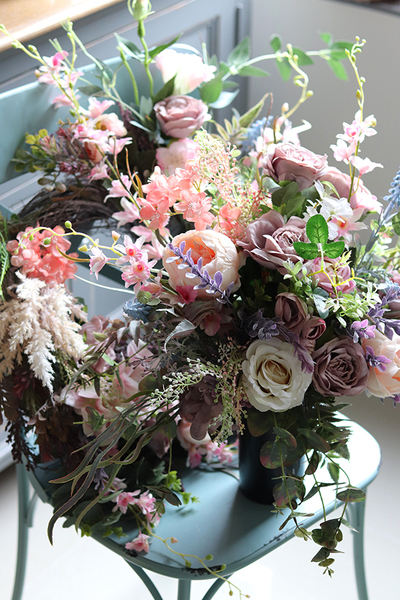 Bogactwo Natury Elegance, komplet dekoracji nagrobnych, wieniec + bukiet