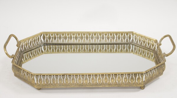 Indie Gold A, taca lustrzana w stylu retro, wym.10x56x33cm
