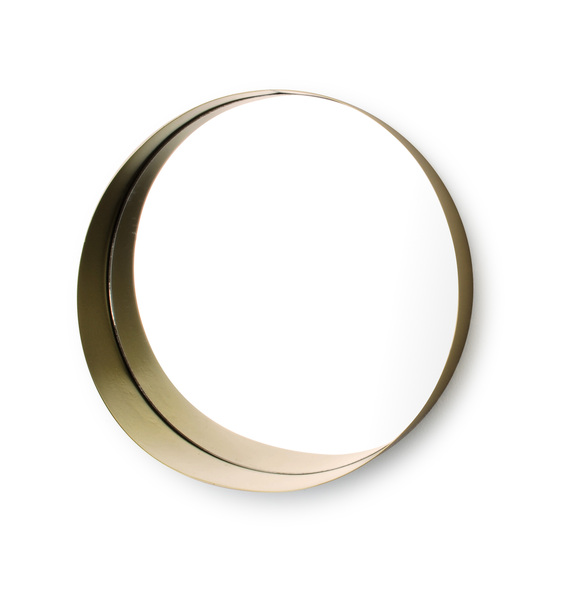 Rotondo Gold, okrągłe lustro z asymetryczną ramą śr.30cm