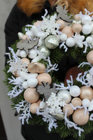 Deco Christmas Glamour dekoracyjny wianek / stroik, śr. 28cm