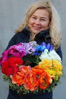 dekoracyjny, przepiękny wianek Bukiet Wiosenny 2, śr.34cm 