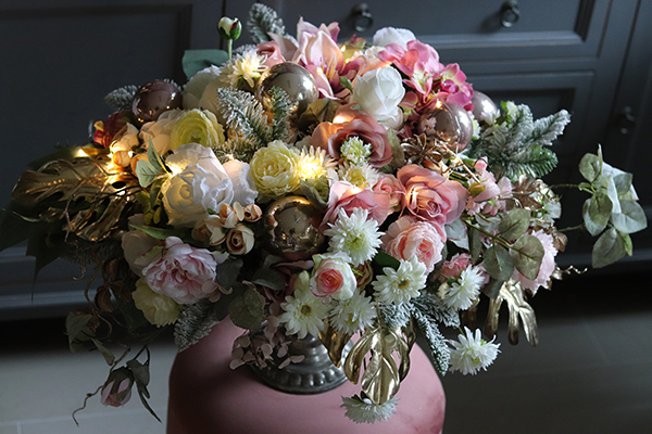 kompozycja świąteczna w pucharze, Zimowa Królowa, wym.52x80cm 