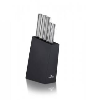 AMBIENTE SILVER zestaw 5 noży w czarnym bloku