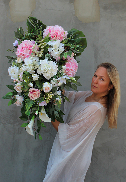 dekoracja / wiązanka nagrobna / bukiet, Samanta, dł.70cm 