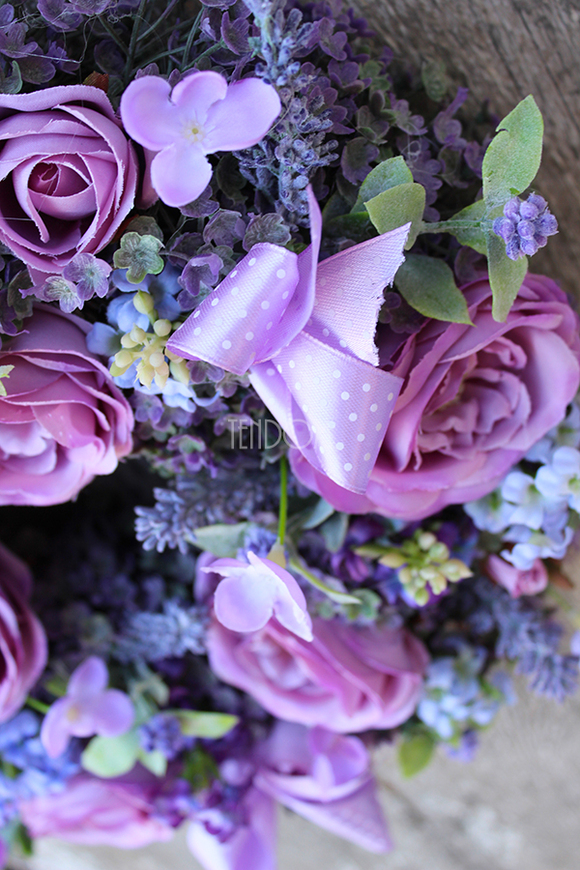 dekoracyjny wianek Różany Fiolet, śr.30cm