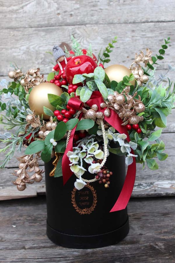 box świąteczny / stroik Kraina Zimy wys.48cm 