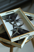 OD RĘKI Decoradore, elegancka taca z wizerunkiem jeleni, wym.45x30x4cm