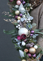 girlanda & stroik świąteczny, Fioletowa Wigilia, komplet dekoracji