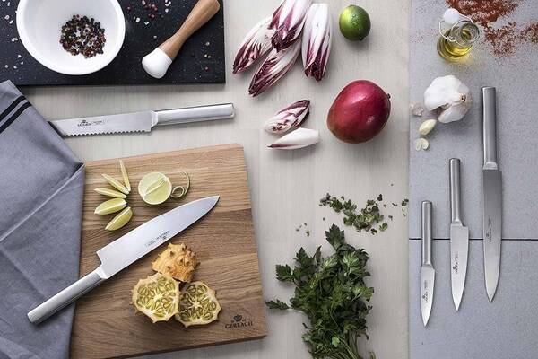 AMBIENTE SILVER zestaw 5 noży w czarnym bloku