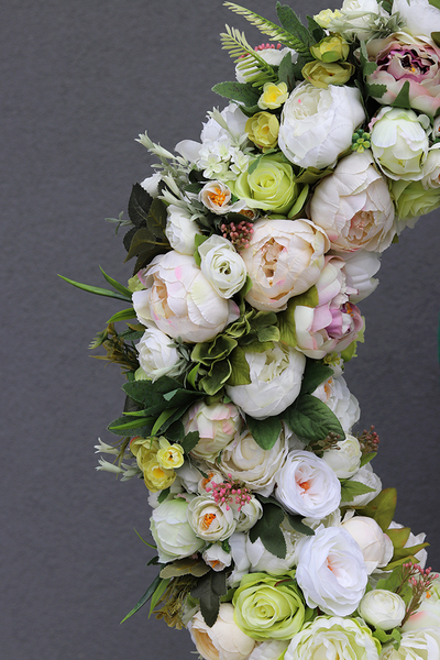 komplet Caryca Katarzyna Green&White, wianek & bukiet 