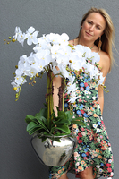 Ungaro, sztuczny storczyk w lustrzanej donicy, wys.84cm 