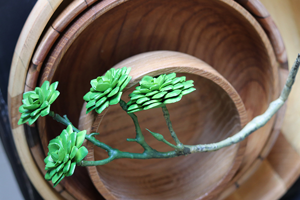 gumowa sztuczna roślina na gałązce, Sukulent 75, wym.30cm