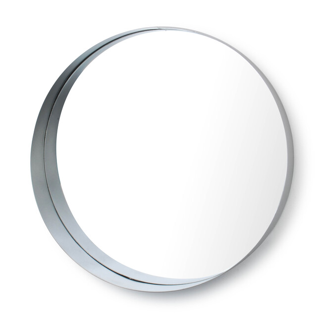 Rotondo Silver, okrągłe lustro z asymetryczną ramą śr.50cm