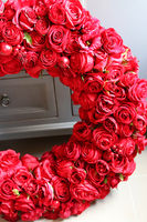 bardzo duży czerwony wieniec, Red Fire, śr.72cm  