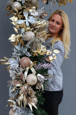 Gwiazdka we Francji, gęsta jednostronna girlanda na Boże Narodzenie, dł. 270cm