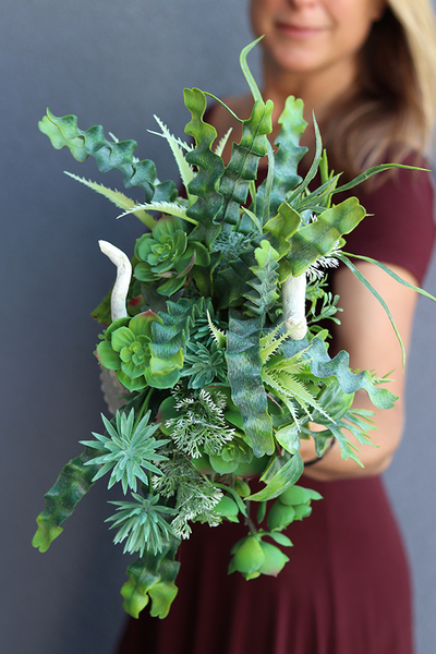 Lamona, sukulenty, kompozycja ze sztucznych roślin, wym.30x40cm