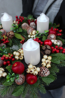 bożonarodzeniowy wieniec adwentowy wianek / stroik Christmas, śr.35cm