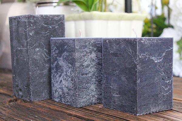 zestaw 3 antracytowych świec zapachowych, kmpl. 3 szt 