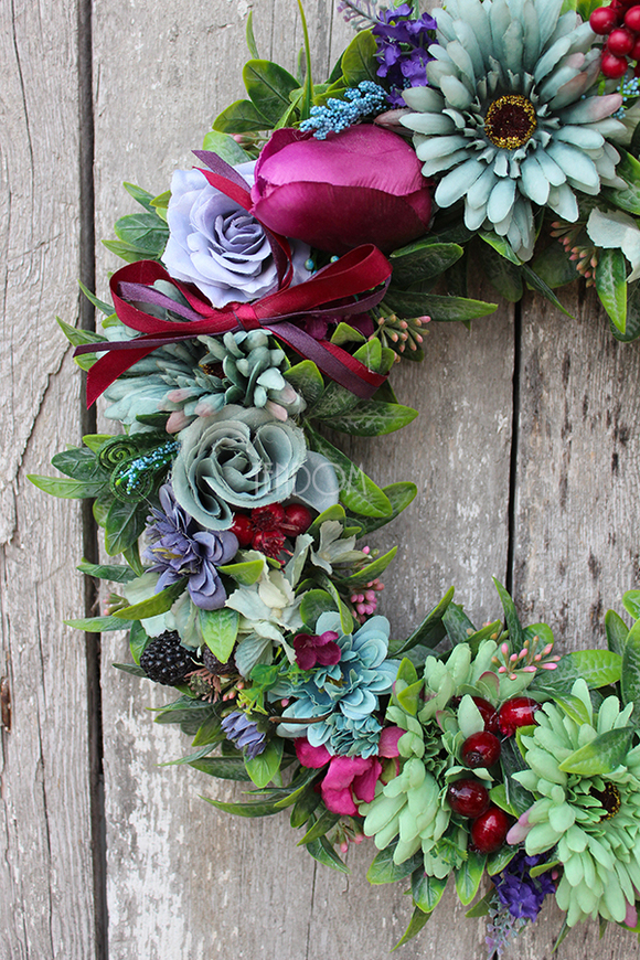 Letnia Łąka, dekoracyjny wianek na drzwi, śr.40cm