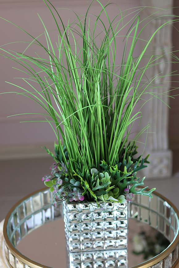 Hellada, sztuczna trawa w donicy w stylu glamour, wys.55cm