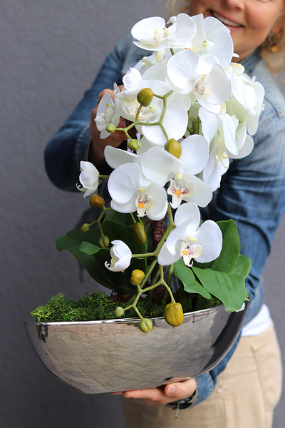 efektowny sztuczny storczyk, Laos Silvermoon, wys.52cm 