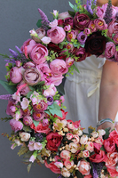 Bella Jesienna 4, duży kwiatowy wianek na drzwi, śr.63cm 