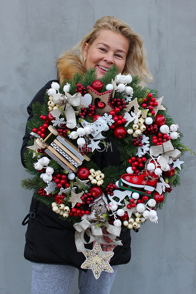 bardzo duży wianek / stroik dekoracyjny Christmas with tenDOM, śr.47cm