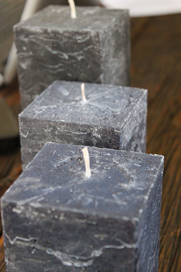 zestaw 3 antracytowych świec zapachowych, kmpl. 3 szt 