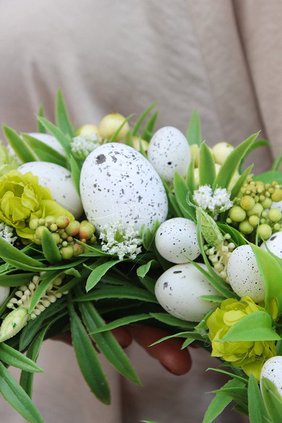 dekoracyjny wianek wielkanocny Naturalna Wiosna, śr.28cm 