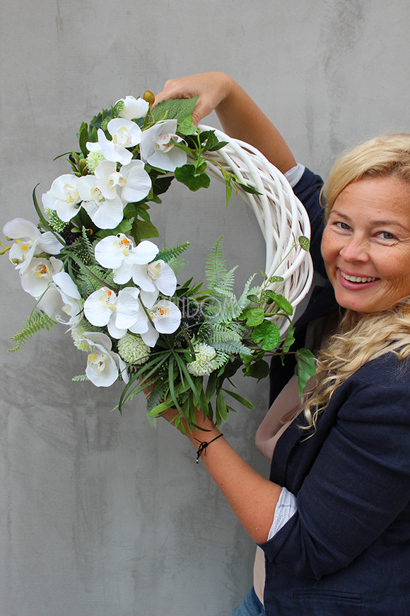 Dzika Orchidea, efektowny wianek na drzwi śr.38cm