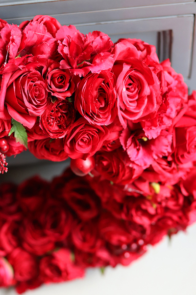 bardzo duży czerwony wieniec, Red Fire, śr.72cm