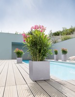 Canto Stone, elegancka donica z nawadnianiem, szara, wym.14x14cm