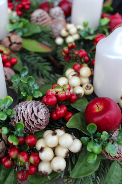 bożonarodzeniowy wieniec adwentowy wianek / stroik Christmas, śr.35cm