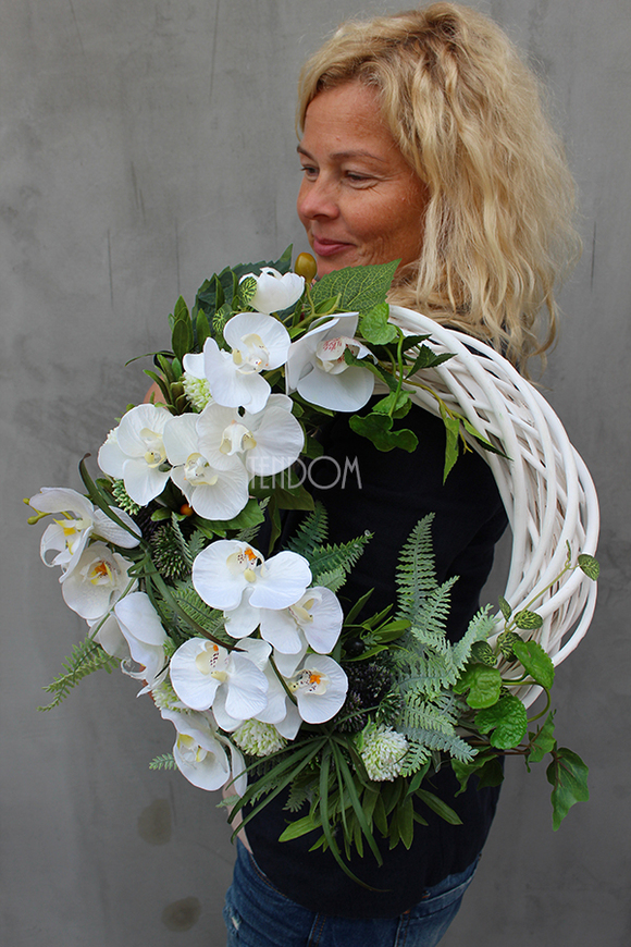 Dzika Orchidea, efektowny wianek na drzwi śr.38cm