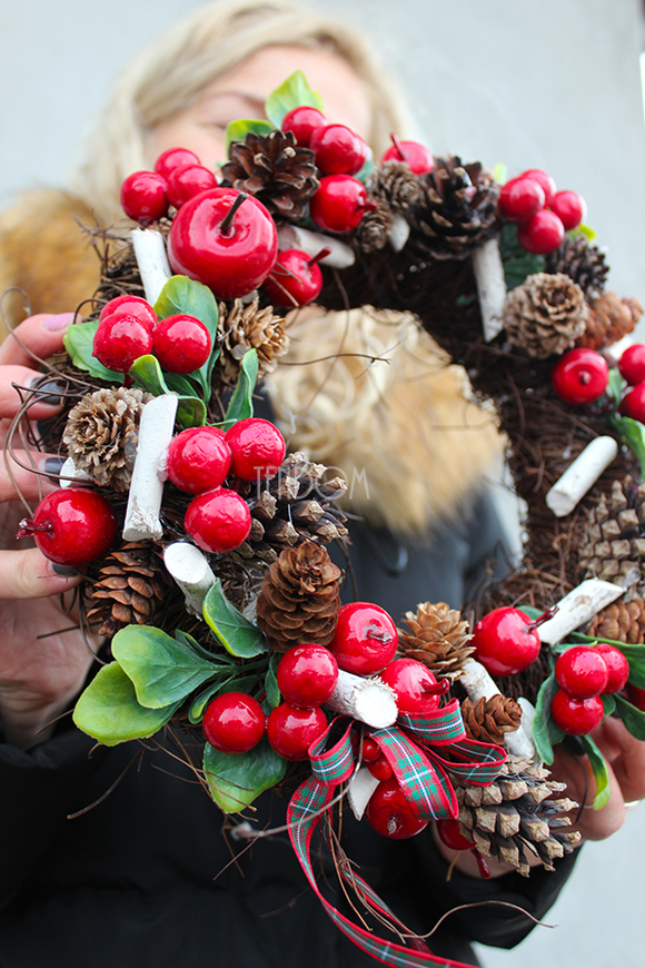 bożonarodzeniowy wianek / stroik Christmas Decoration, śr.28cm